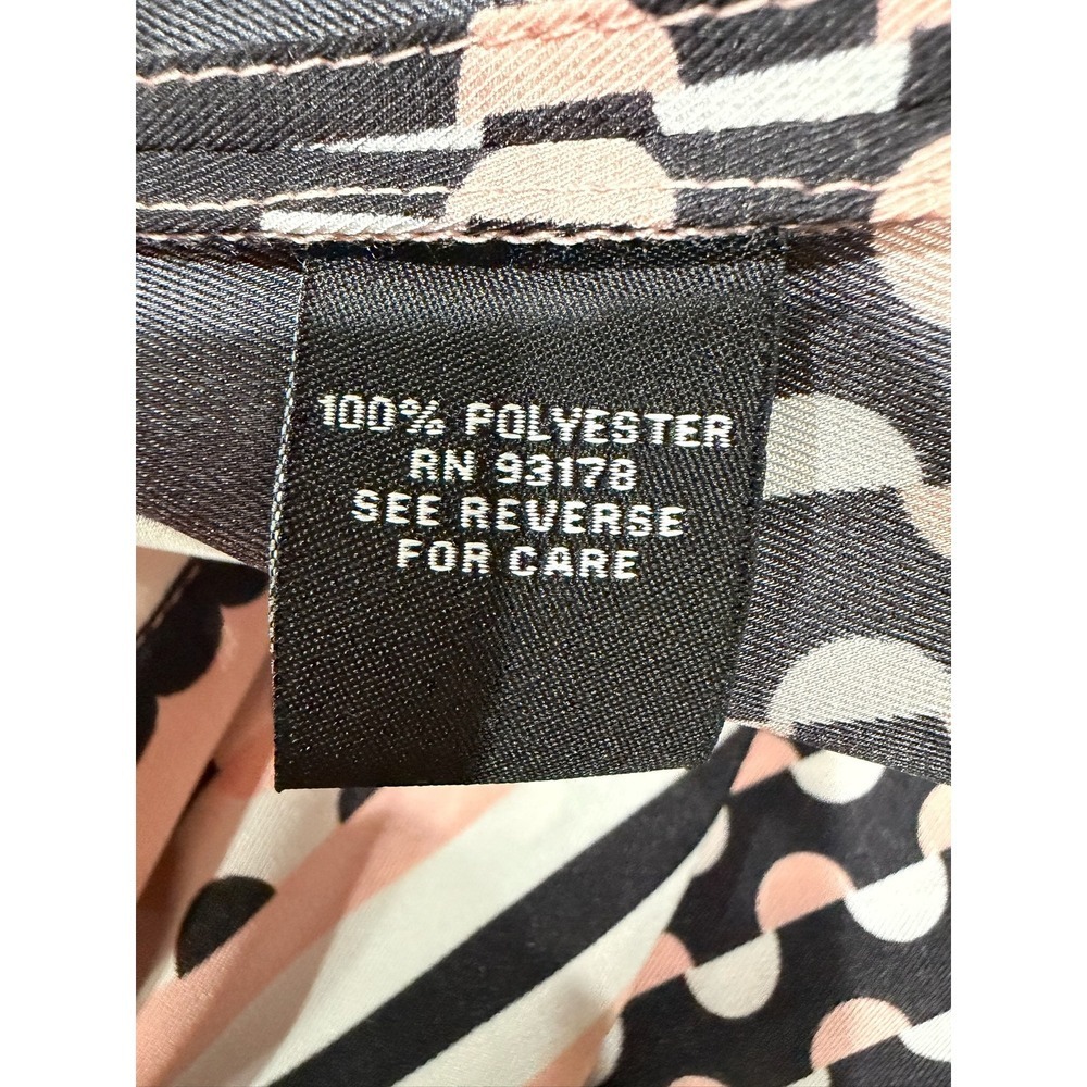 Premise Womens Pink Black Geometric Print Sleeveless Button Up Blouse Top Large - Picture 5 of 7
